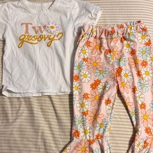 Two Groovy Set - White and Pink Floral